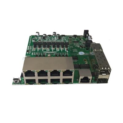 China Support PoE IP Cameras 8 Port 2 Layer 10 1000Mbps Managed Network Switch 48V 150W SSH Telnet CLI L2 Gigabit PoE Switch Handy PCB for sale