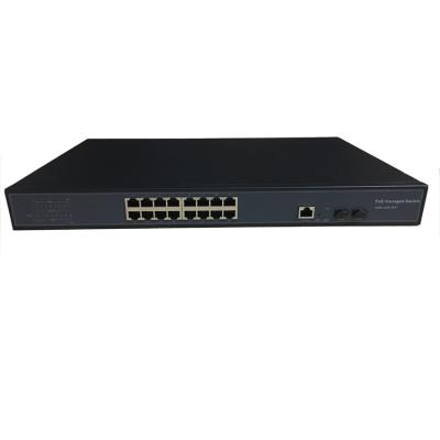 China LACP Manufacturer Custom 10/100/1000M 16 Port Full Gigabit 2GE SFP Managed POE Switch IEEE802.3af/at for sale