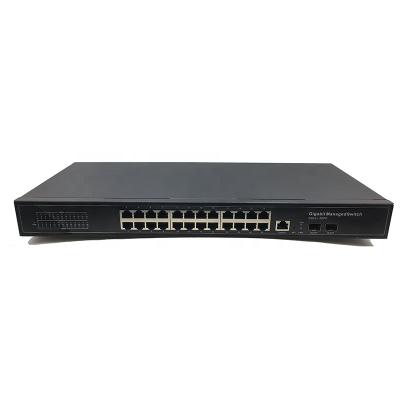 China FTTH L2 Managed Network Switch Gigabit IEEE802.3 af/at VLAN SNMP 24 Ports PoE Switch For IP Camera for sale