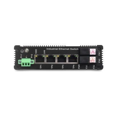 China 100Mbps industrial ethernet switch 4 unmanaged network telecommunication grade industrial switch with optical fiber SFP for sale