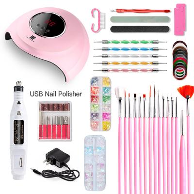 China SUN S1 36W Eco-friendly Dual Light Source Polishing Pen Gel Nail Set Kit With UV Led Lamp for sale