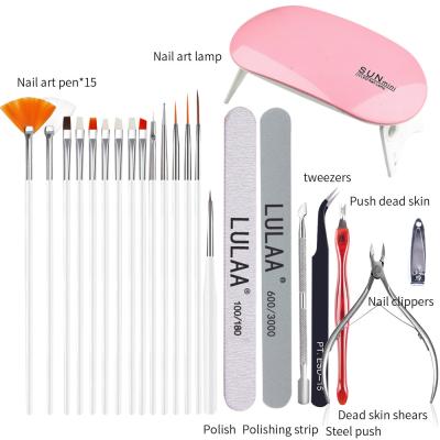 China Cheap Jinyi 6W Sun Mini Nail Kit With LED Gel Nail Art Tools Manicure Novice For Nail Art Tools Quick Cure UV Salon Tools Accessories for sale