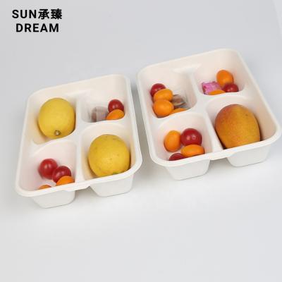 China Disposable Tableware FOB Reference Bagasse Sugar Cane Fiber Box Container Takeaway Meal Hot Packing for sale