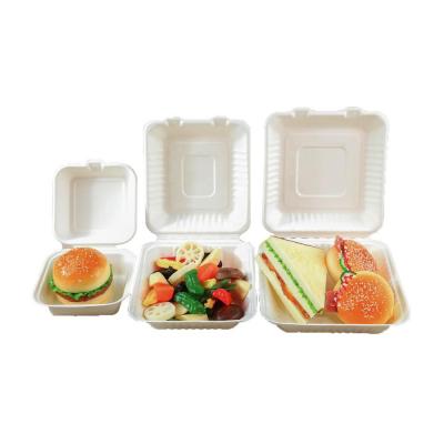 China Sustainable Clamshell Bagasse Hot Selling Disposable Tableware for sale