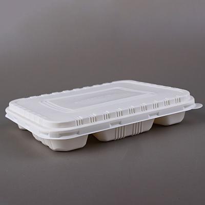 China Disposable Food Cornstarch Dividing Meal Box Disposable Biodegradable Meal Box for sale