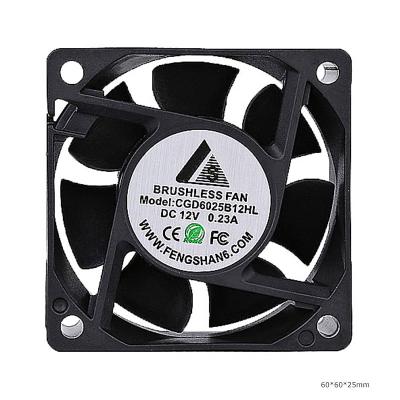 China Hotels Factory Brushless DC Fan 12v 24v Fan 6025 60mm Power Supply Brushless Waterproof Fan for sale