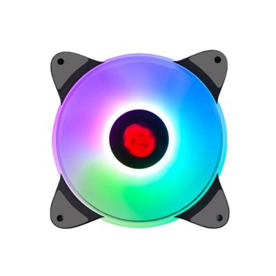 China Ring Mute Fan Colorful Computer Case RGB LED Fan 120mm 12cm 120x120x25mm Desktop Computer Fan for sale