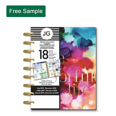 China Plastic Hardcover Disc Limit Planner Notebook Printing Free Sample Custom America Diary Full Color 2021-2022 Hardcover A3 120 Sheets Paper for sale