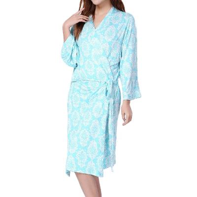 China Women Breathable High Quality Bamboo Kimono Fabric In-stock One-Piece Lounge Wear Designer Ladies Sleepwear Robes for sale