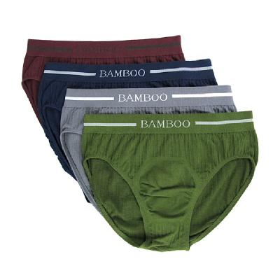 China Antibacterial natural soft fabric seamless briefs with custom lettering bamboo men's underwear men's waist boxer briefs for sale