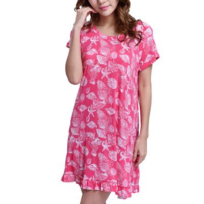 China Custom Made High Quality Bamboo Sleepwear Women's Christmas Dress Sleepwear T-shirt Ladies Breathable Pajamas for sale