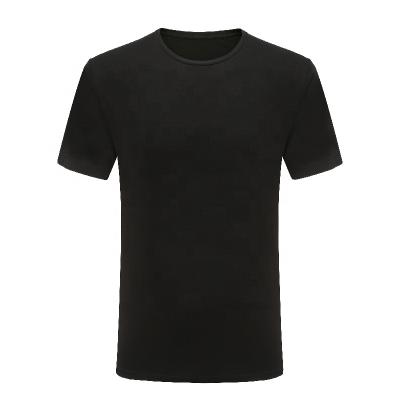 China Custom Oversized Breathable Crewneck Black Basic T-Shirt Plus Size Wholesale White Brand T-shirt Homme Men's Simple Bamboo Shirt for sale