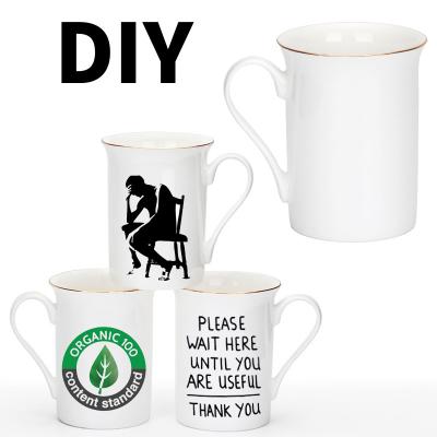 China Disposable Custom Logo Text Handle Water Cup DIY Sublimation Top Mug DIY Grade Ceramic Mug Printing Picture Photo for sale