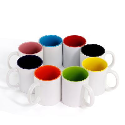 China 350ML Disposable Color Inside LOGO Text Sublimation Ceramic Mug Customize Gift Personalized DIY Mug DIY Printing Photo Picture Model for sale