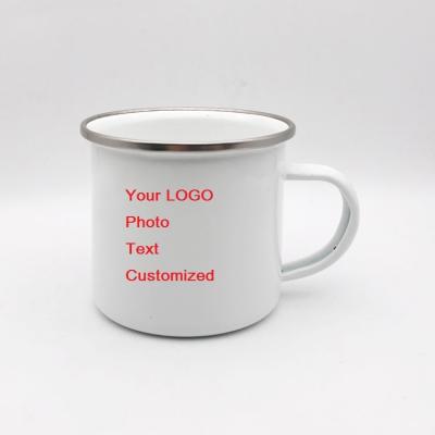 China 350ML Creative Disposable Coffee Mug Travel Tea Mug Milk Custom Enamel Mugs DIY Handmade Home Office Personalized Sublimation Mug for sale