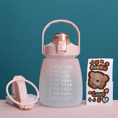 China Sustainable Resistant High Temperature Anti-drop Large Capacity Straw Plastic Water Bottle For Kids for sale