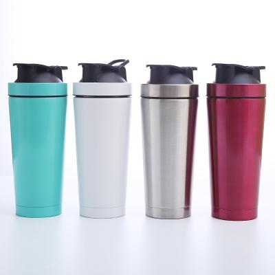 China Wholesale Viable Logo Stainless Steel Gym Protein Shaker Bottle Thermoses Cup Self Sublimation Blanks Stirring Cup For Outdoor for sale