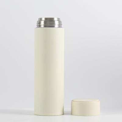 China Sustainable High Quality Beige Insulated Double Water Bottle Stainless Steel Vacuum Thermos for sale