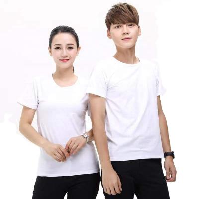 China Anti-wrinkle round neck short sleeve printing white shirt wholesale for sublimation printing for sale