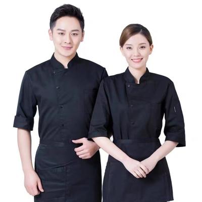 China Professional Modern Outdoor Work and Office Restaurant Chef Uniform Black Designs for Men's Kitchen Shirt Hot Sale OEM for sale