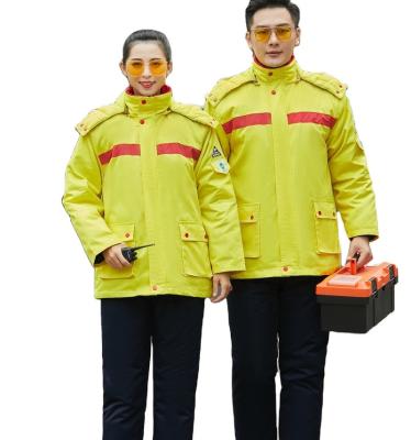 China Custom Made Winter Work Jacket Reflective Workwear Outdoor Work and Office Wear Workwear Waterproof Men's Construction Clothing for sale