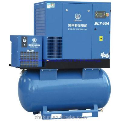 China Lubricated Bolaite Screw Compressor Stations 7.5kw Trade Combo With 500l Dryer Tank for sale