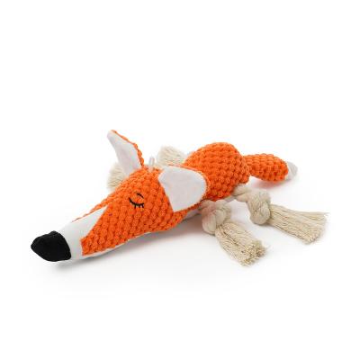 China Good Quality Dogs Bite Stuffing Dog Plush Pet Toy Resistant Toy Fox Squeaky for sale