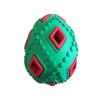 China New Eco Toy Plastic Dog Bite Toy Hollow Egg Rubber Ball Pet Chew Toy for sale