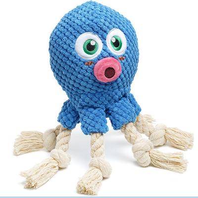 China 2021 New Dogs Pet Toy Stuffed Plush Soft Octopus Squeaky Stuffing Animal Toy For Dogs for sale