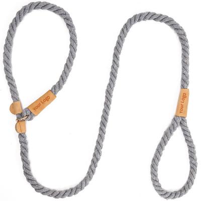 China Thoughtful Durable 100% Cotton Dog Rope Dog Leashes Heavy Duty Training Collar Leash Set For Medium And Large Dog for sale