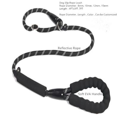 China Reflective Custom Dog Training Leash Pet Collar and Leash Set Nylon Dog Slip Rope Leash for sale