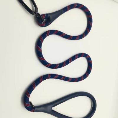 China 2022 NEW Design DETACHED Leather Handle Dog Rope Leads 12mm Polyester Cotton Rope Dog Leash for sale