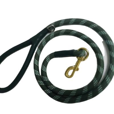 China DETACHED Premium Quality Custom Leather Handle Dog Rope Leads 10-15mm Diameter Polyester Cotton Dog Rope Leash for sale