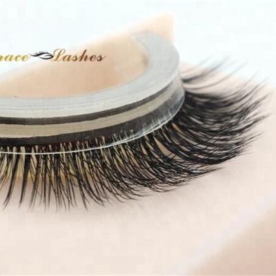 China Natural Soft No Glue Lashes Soft Strip Self Adhesive Silk 3D Eyelashes Easy To Wear for sale