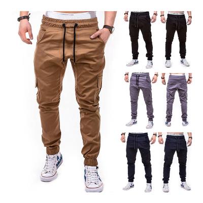 China Plus Size Mens Breathable Trouser Pants Track Pants Fashion Solid Color Side Pocket Drawstring Casual Pants For Man for sale