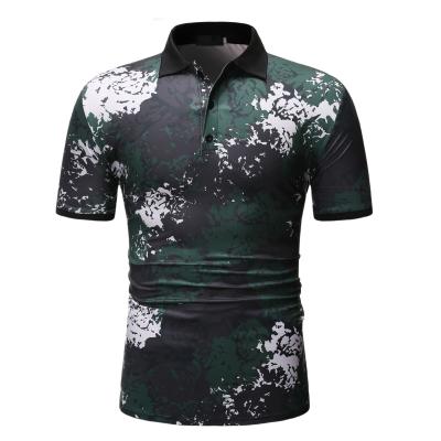 China Summer Men's Polo Shirts Turn Down Neck Breathable 3D Digital T-shirt Printing Camouflage Short Sleeve Mens Golf T-shirt for sale