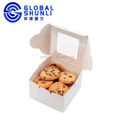 China Shunli Dessert Box Handmade Overall White Cake Boxes With Window Pastry Box for sale