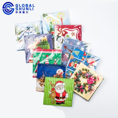 China Recyled Printed Beverage Table Paper Napkins for Baby Shower Wedding and Birthday Party for sale