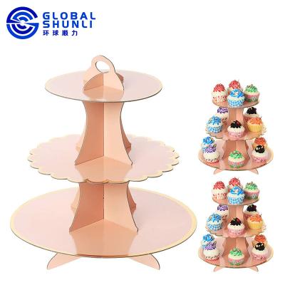 China Wholesale Disposable Dessert Tower Party Pastel Cardboard Cake Pastel Paper Holder for sale