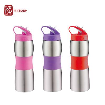 China Sustainable Large Capacity 750ml Stainless Steel Single Wall Water Bottle With Straw for sale