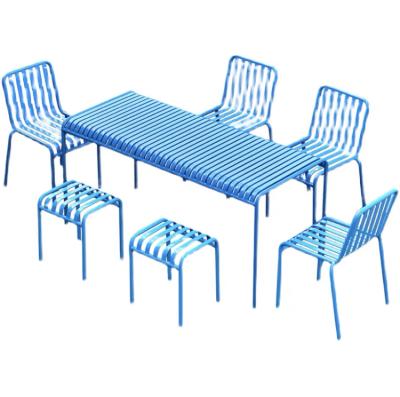 China Durable Modern Outdoor Simple Balcony Courtyard Outdoor Leisure Iron Art Small Outdoor Tables And Chairs for sale