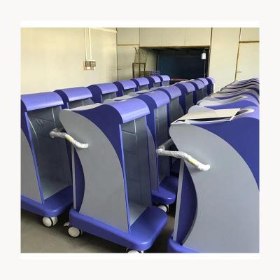 China Medical Devices Customized Vacuum Thermoforming Blue Equipment Trolley Hospital Trolley Wholesale Plastic Medical Trolley for sale