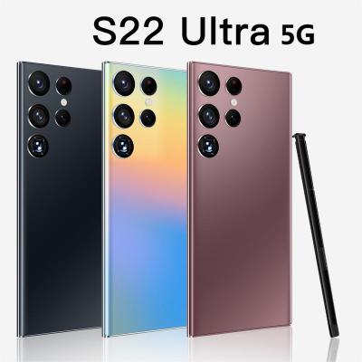 China Dual SIM Card Global Version S22+5G Qualcomm 888 6.8INCH 6800MHA Dual Battery 8GB+256GB Deca Core Android OS 12 System dual sim smart cell for sale