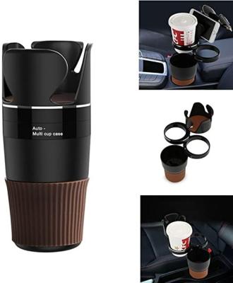 China Universal Employed Hot Selling Amazon Adjustable 5 in 1 Multi Car Cup Holder Compact Design and Modern Style 360 ​​Degree Rotation Auto Storage Box for sale