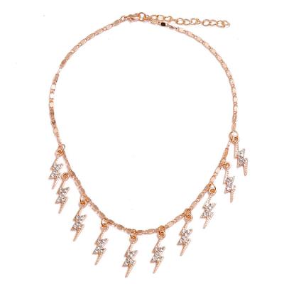 China Reference Picture Fashion Choker Necklace Lightning Gold Plated Pendant Charms Necklace For Women Jewelry Necklace 2021 for sale