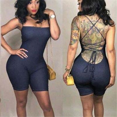 China QUICK DRY women fashion playsuit hot sale neon rompers skinny elastic female jumpsuits lingerie jumpsuits for sale