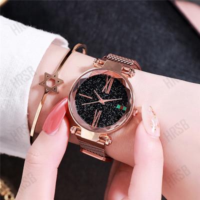 China Rose Gold Women's Watches Starry Sky Fashion Magnetic Buckle Fashion Wrist Watch Ladies Casual Women's Watches for sale