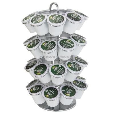 China Hot Selling Sustainable Amazon Chrome Plated K Cup Spinning Carousel For 36 Pods for sale