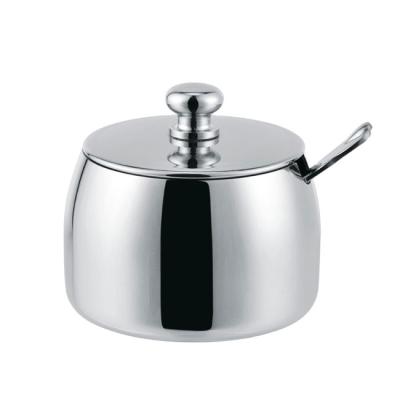 China Sustainable Unique Metal Sugar Pot Stainless Steel Sugar Bowl for sale