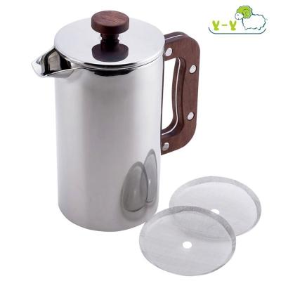 China Sustainable High Quality Heat Resistant French Press Stainless Steel Coffee Maker for sale